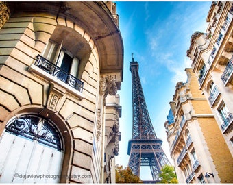 Eiffeltornets fotografi: Paris Haussmann-arkitekturväggkonst