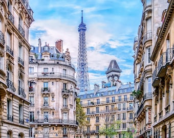 Eiffel Tower Print: Paris Architecture Photography, Haussmann Style
