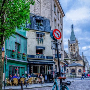 Odette Paris Cafe Print: Archival Photography, French Home Decor