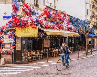 Le Vrai Paris, Paris Photo, Photographie de Paris, Café avec terrasse de Paris, Photo de voyage à Paris, Art mural Paris, Décoration d'intérieur en Français, Impression d'Art de Paris