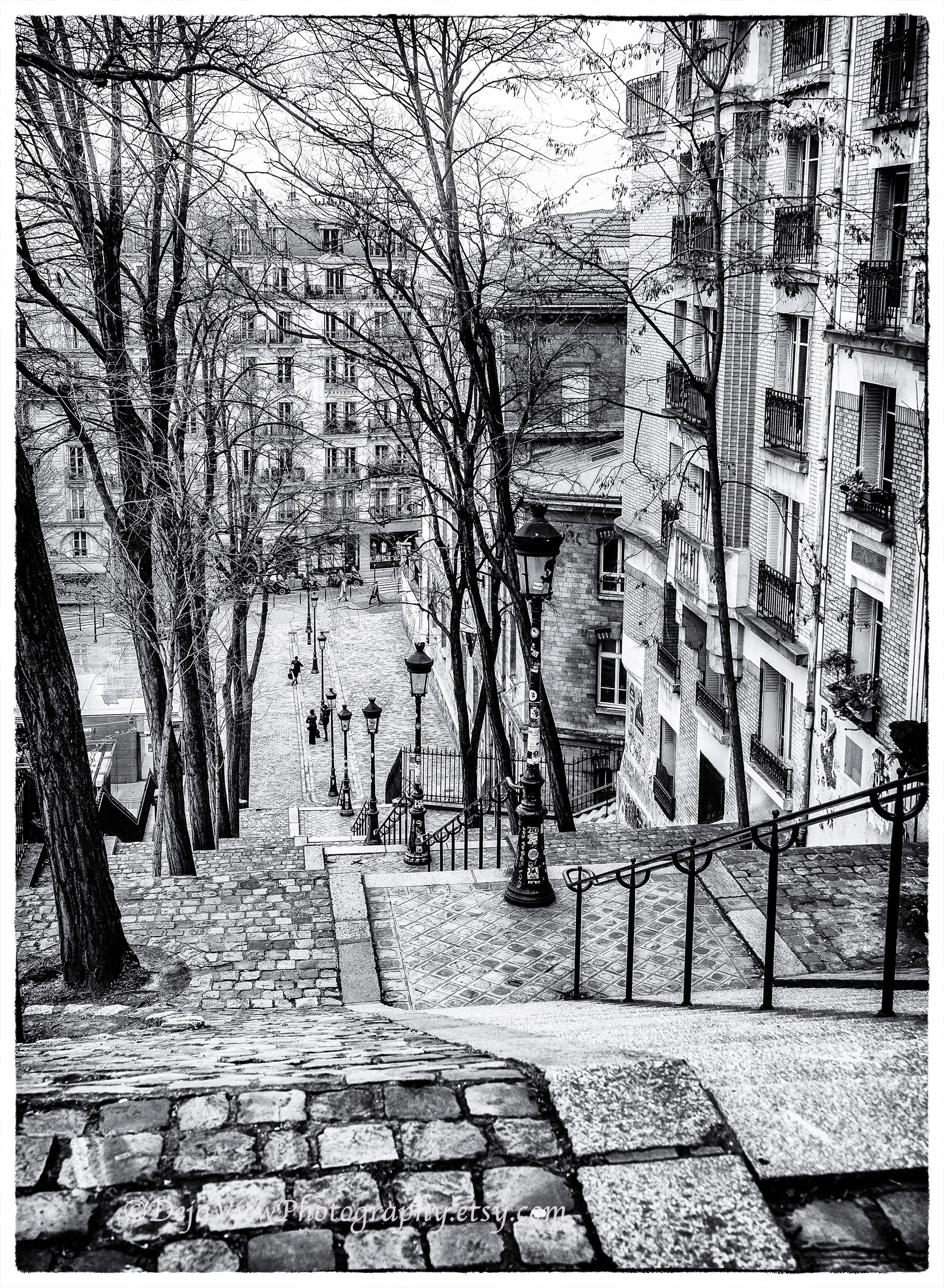有名なフォヤティエ通りの階段、白黒のパリ、パリの壁飾り、パリのプリント、パリの写真、パリの壁アート、パリのアートプリント、 - Etsy 日本