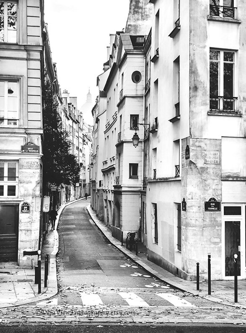 Romantic Paris Street, Paris Wall Art, Paris Home Decor, Paris Photography, Paris Black and White, Paris Room Decor, Paris Print, Paris Art image 1