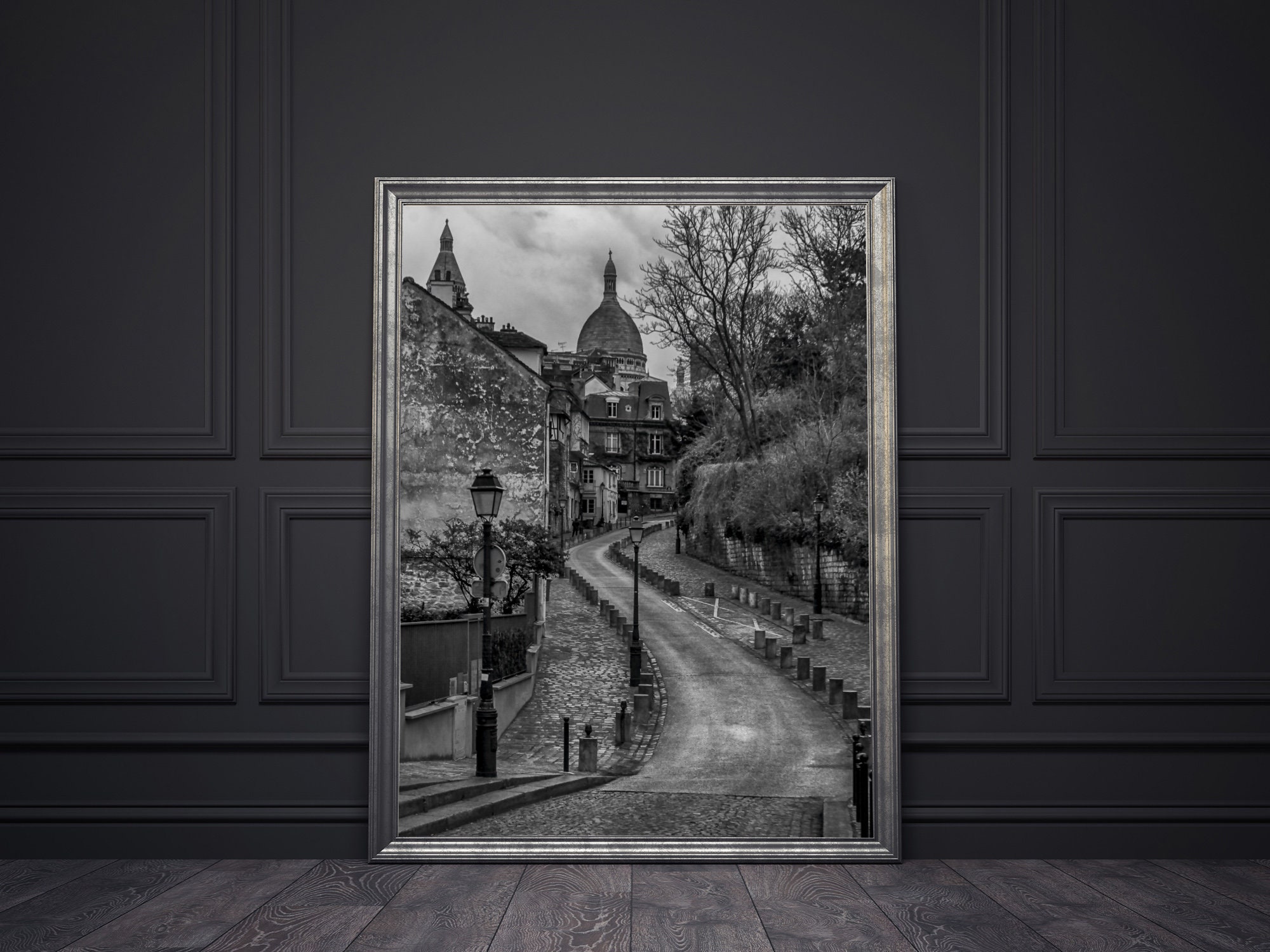 Montmartre Street Photography: Black and White Paris Art Print - Etsy