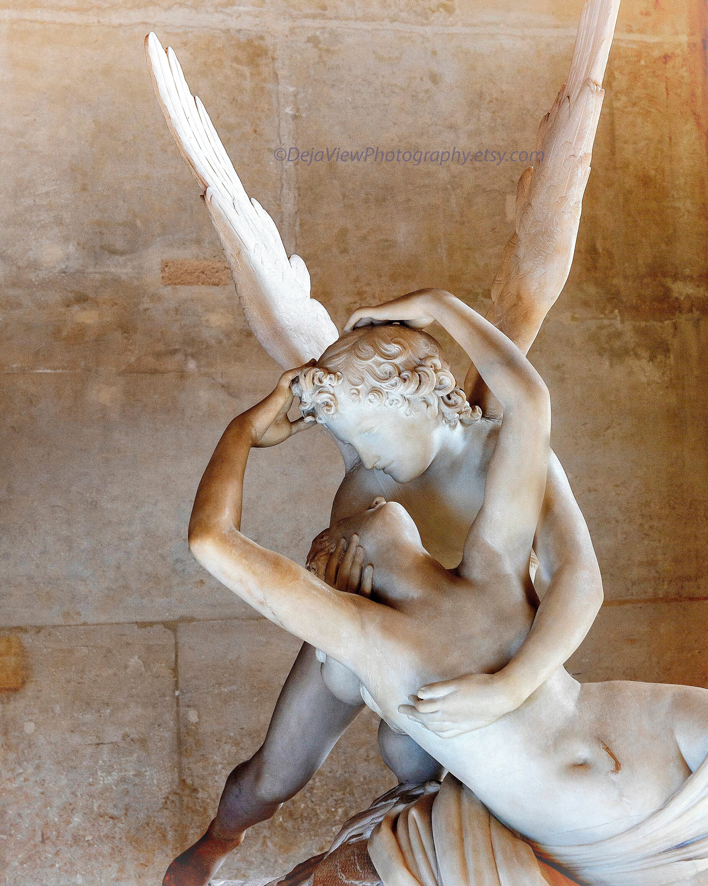 Eros and Psyche Louvre Print: Paris Romance Photography