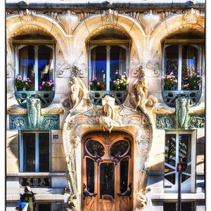Paris Art Nouveau Door Photography Print: Architectural Wall Art