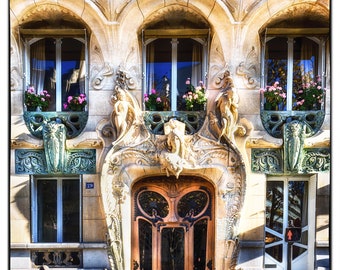 Fotografitryck av dörr i Paris art nouveau-stil: Arkitektonisk väggkonst