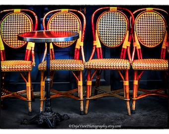 Paris Bistro Chairs Photography: Sidewalk Cafe Art Print