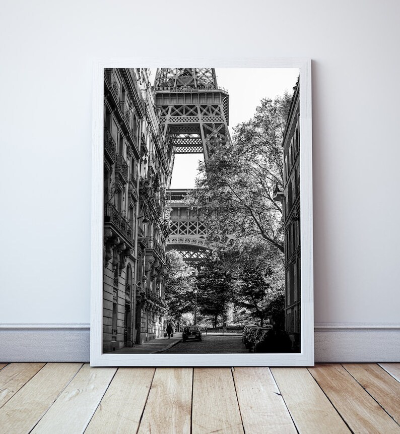 Eiffel Tower Wall Art Black and White Paris Paris Art Print Etsy