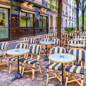 Paris Cafe Chairs Photography Print: Bistro Wall Art