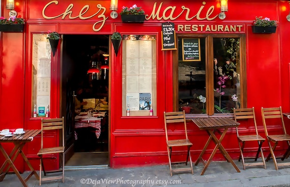 Ruby Red Cafe Paris Print Paris in Color Paris Photography | Etsy