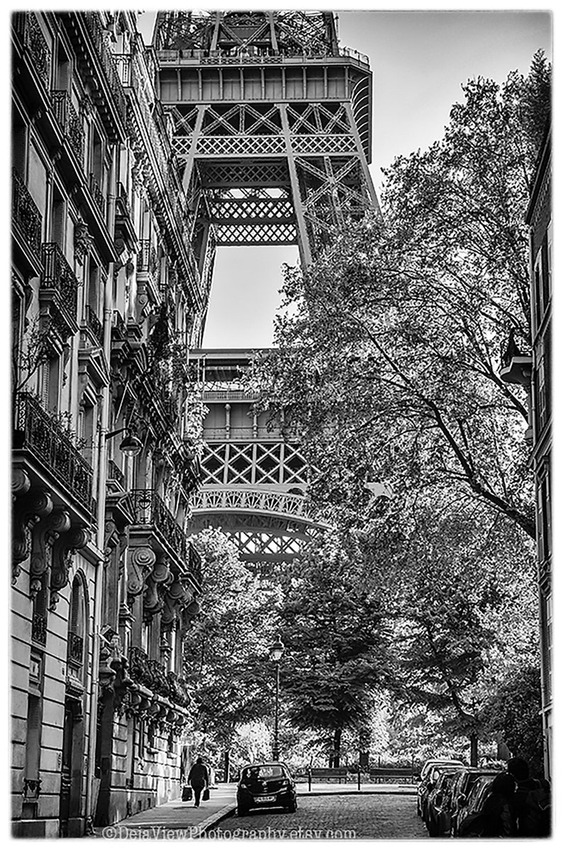 Eiffel Tower Wall Art Black and White Paris Paris Art Print | Etsy