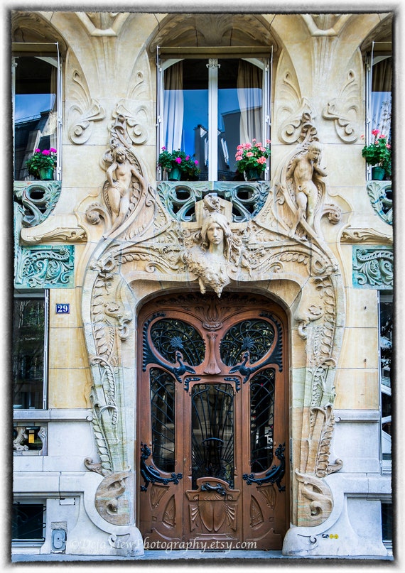 Paris Art nouveau 洋書 建築 写真集 パリ Art Nouveau Paris Door Photography Print - Avenue Rapp - Etsy