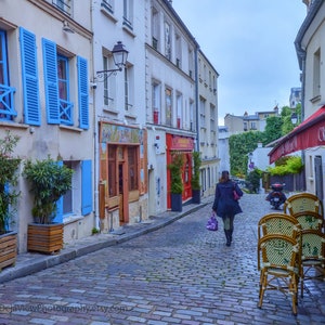 Rue Poulbot Paris, Paris Photography, Romantic Paris, Paris Street Photography, Paris in the Rain, Paris Photo, Paris Art Print