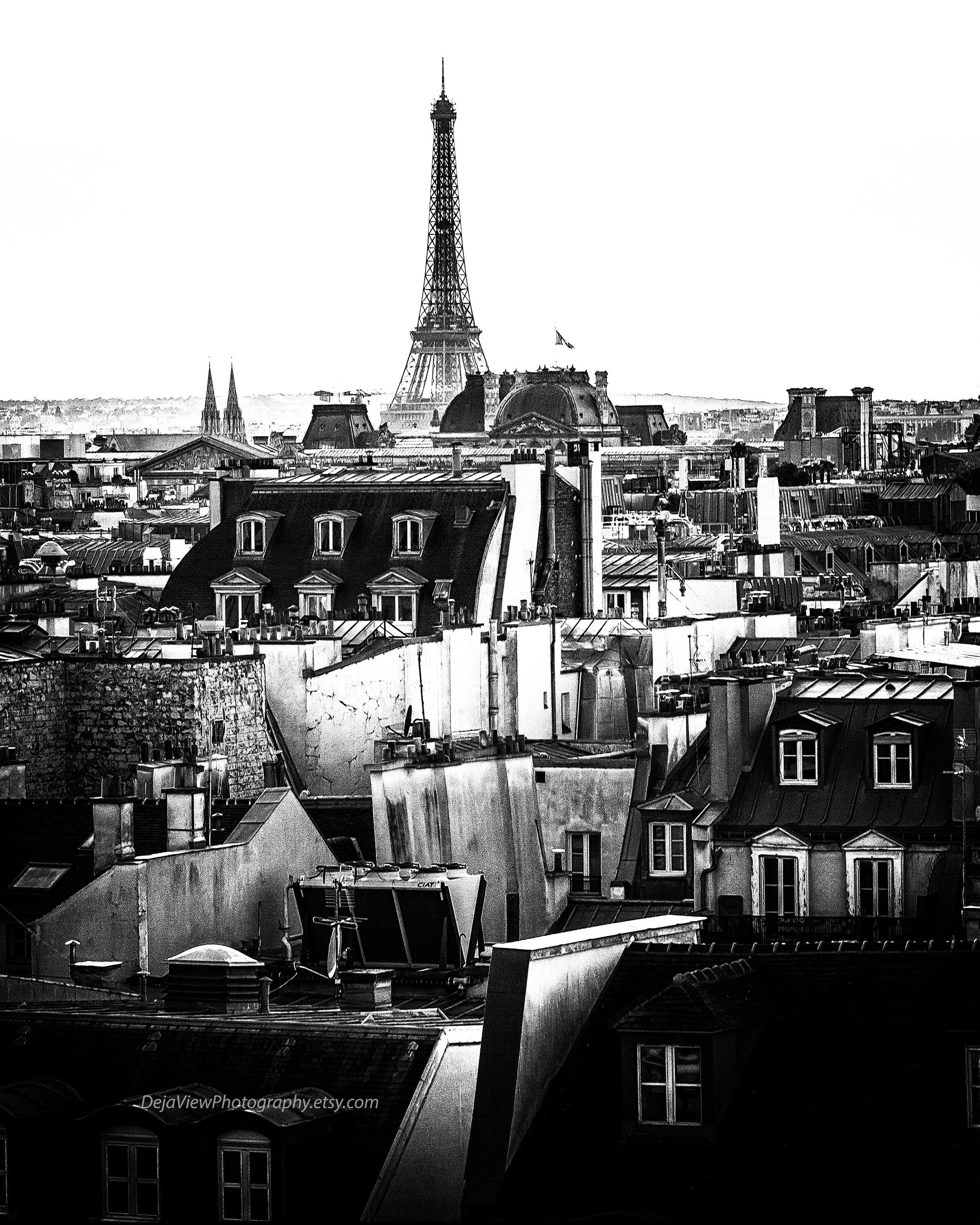 Tejados de París, Fotografía de París, Arte de la pared de la Torre Eiffel, Foto de París, Impresiones de arte de París, Decoración del hogar de París, Arquitectura francesa, Arte de París