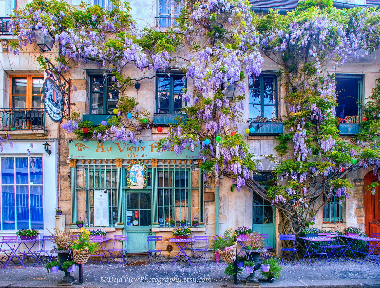 Au Vieux París Wall Art Paris Sidewalk Cafe Paris Cafe Art Etsy