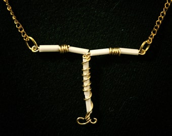 Copper IUD Necklace or Pin. Homemade out of wire, beads and chain by ContraceptCreations. For feminists and friends of reproductive health.