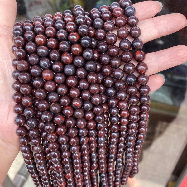 Blood Stone Beads Natural Blood Jasper Beads Red Stone Bead 4mm 6mm 8mm 10mm 12mm Beads Bulk Wholesale