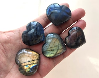 Labradorite Heart Stone Crystal Hearts Palm Stone Worry Stone