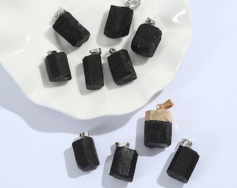 Raw Black Tourmaline Pendant Rough Gemstone Pendant For Gift Bulk Wholesale b19