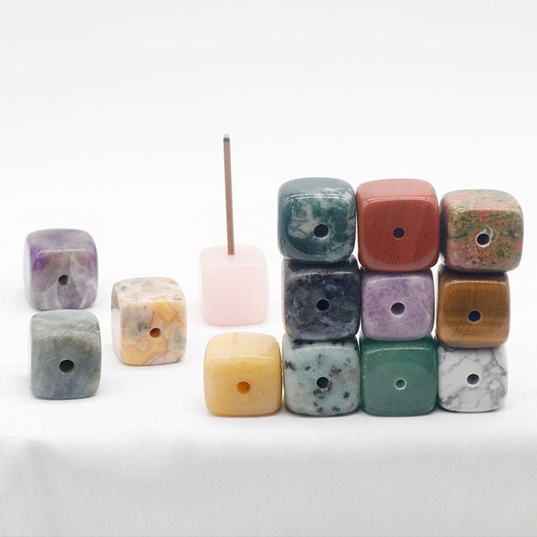 Gemstone Incense Stick Holder Crystal Incense Holder Polished Crystal Cube Incense Holder Healing Meditation For Gift Bulk Wholesale b97