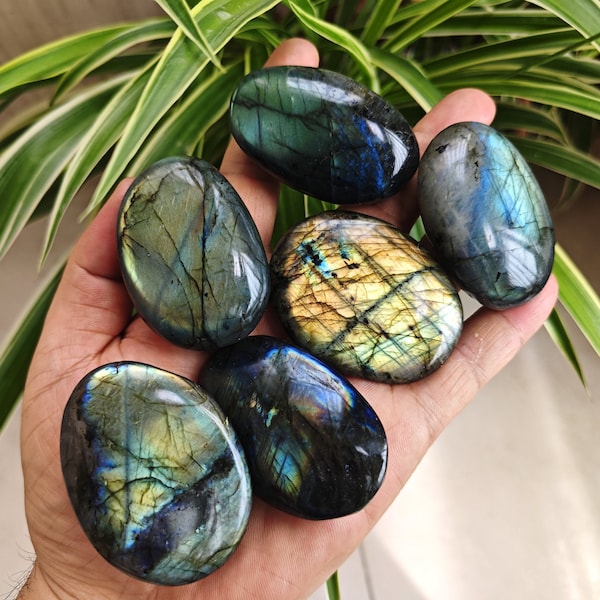 Labradorite Palm Stone High Flash Large Labradorite Worry Stone Pocket Crystal Stone Healing For Gift