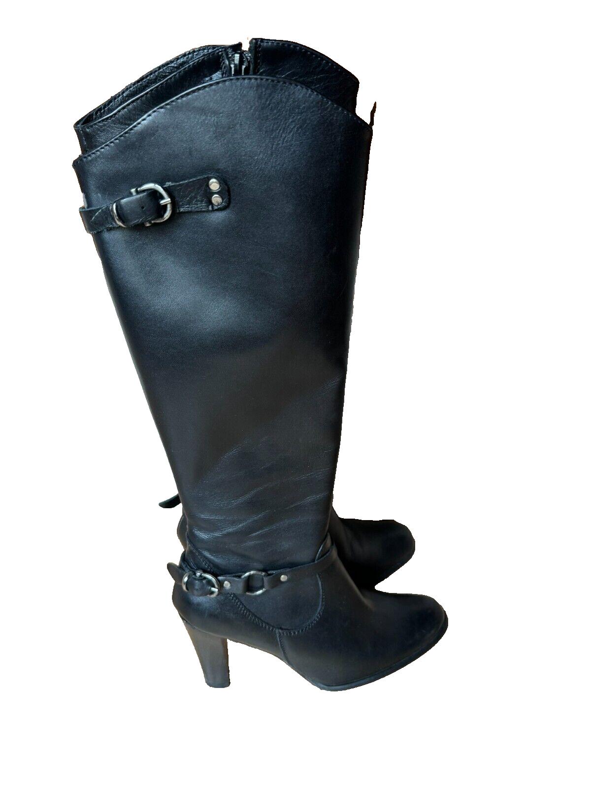 Bottes d'équitation rétro à lacets en cuir synthétique pour