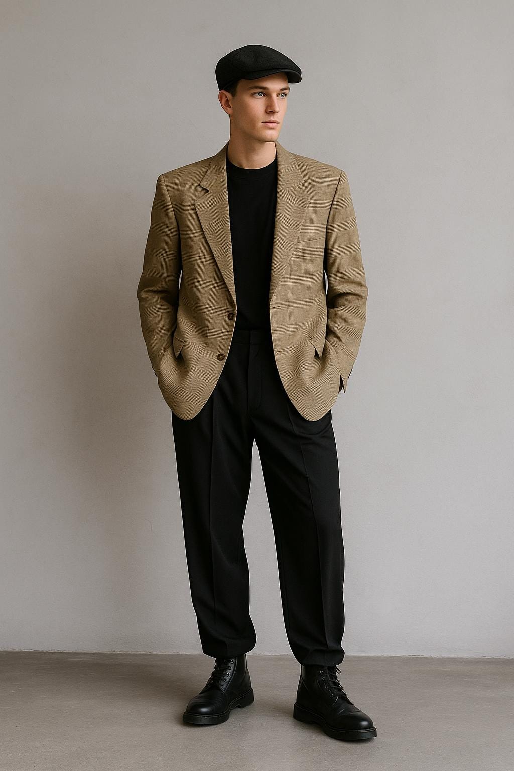 Vintage YVES SAINT LAURENT Blazer – Wool Silk Mix – Checkered