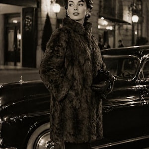 1960s Angora Goat Fur Coat Brown Avant Garde Luxury Fur Jacket Parisian Glam Gothic Old Hollywood Style