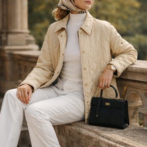 Burberry London Quilted Jacket Beige | Nova Check Lining | Old Money Quiet Luxury Coat