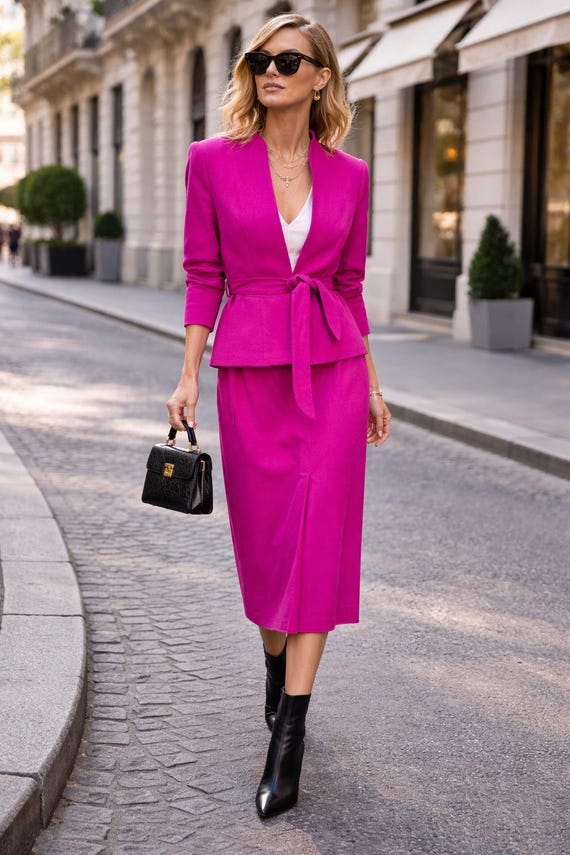 Vintage Karl Lagerfeld Paris Pink Maxi Skirt Suit  Rare Two-piece Set (EU  36/38) - Etsy Australia