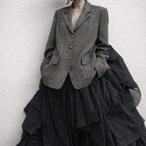 Vintage Kenzo Paris Wool Blazer EU 42 | Grey Khaki Minimalist Designer Jacket | 90s Quiet Luxury Tailored Womens Blazer