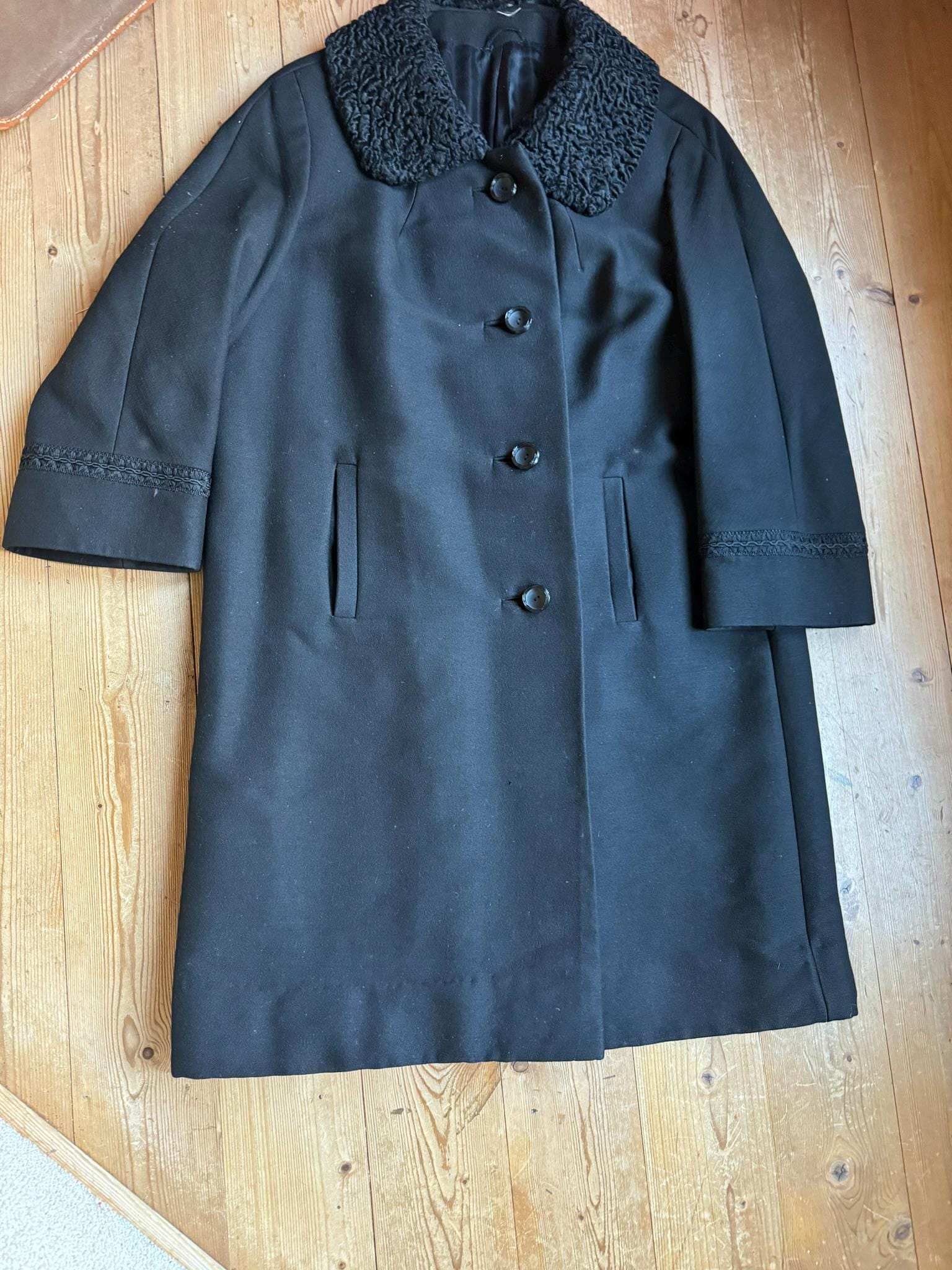 Persianer Mantel Echtpelz Kragen Grau Persianer Mantel