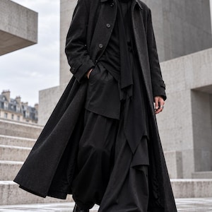 Vintage Mens Alpaca Loden Coat 100% Alpaca Long Overcoat Size 54 56 58 80s 90s Austrian Coat Avant Garde Quiet Luxury XXL