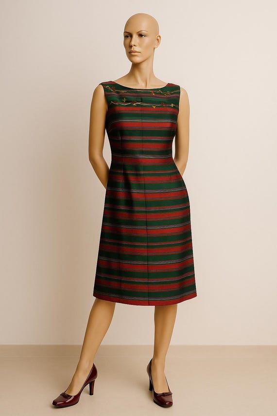 kay unger silk dress Black/Tea Rose / 8