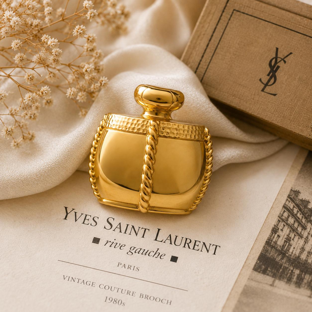 Yves Saint Laurent 香水 四角形ボトル 香水 YVES SAINT LAURENT 四角形ボトル 金色装飾