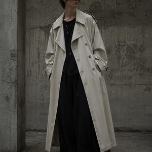 Abrigo largo de diseñador Hugo BOSS Vintage, tallas XL y XXL (54-56), color beige y crema, estilo años 90.