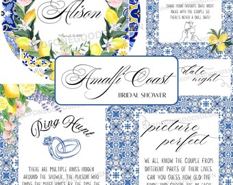 Amalfi Coast Bridal Shower Invitation Template (Digital Download)
