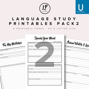 Language Study Printables Pack 2