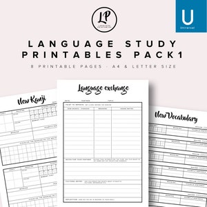 Language Study Printables Pack 1