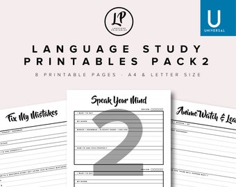 Language Study Printables Pack 2