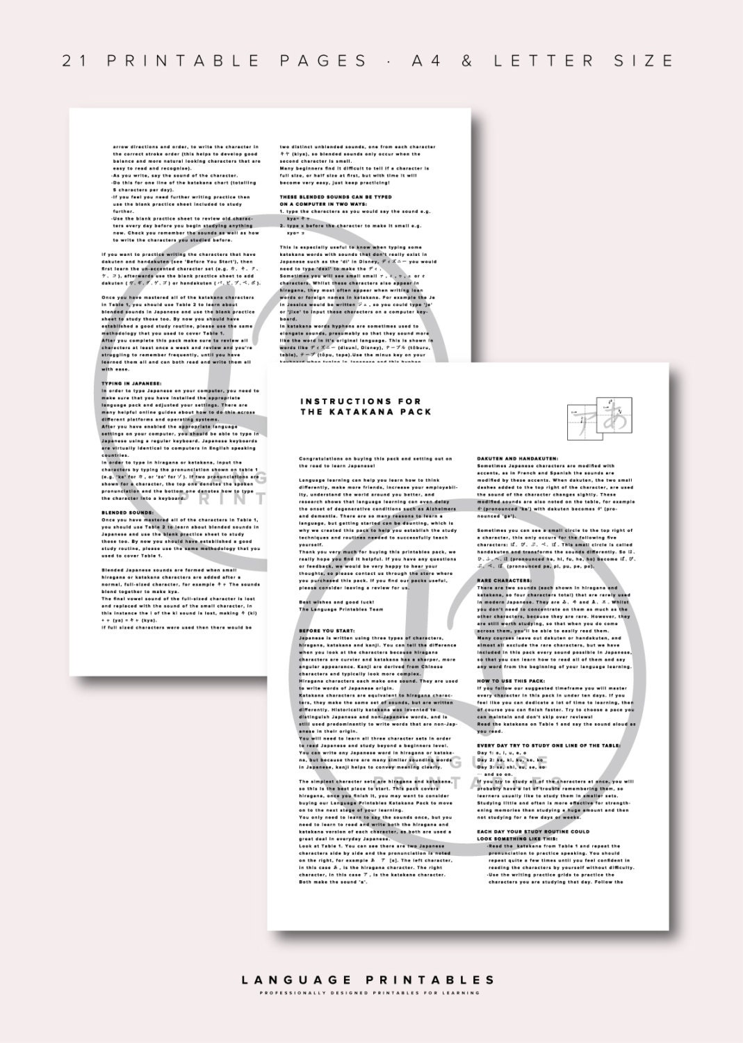 Katakana Study Printables Pack - Etsy UK