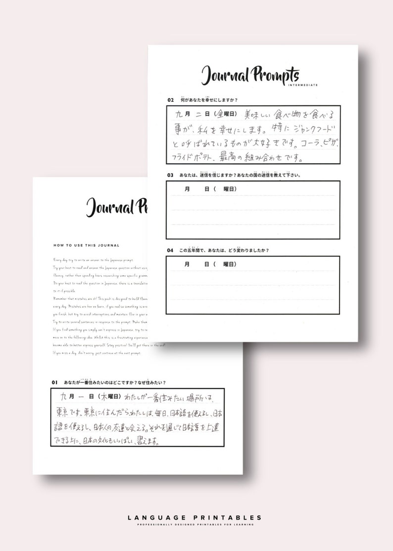 Intermediate Japanese Journal Writing Pack image 2