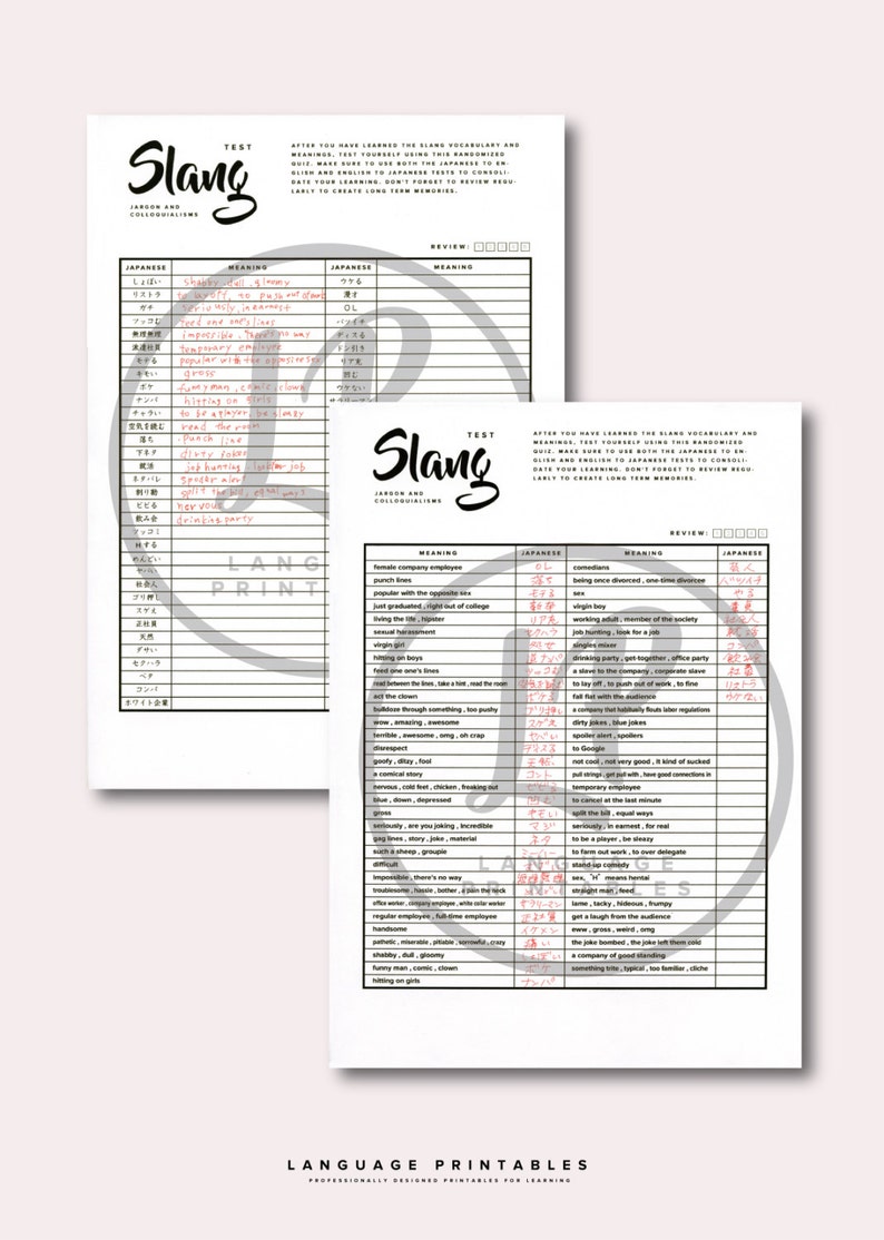 Japanese Slang Pack - Etsy