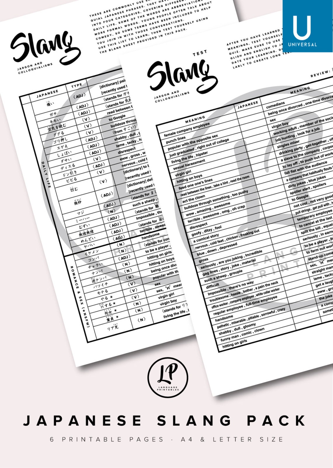 Japanese Slang Pack Etsy