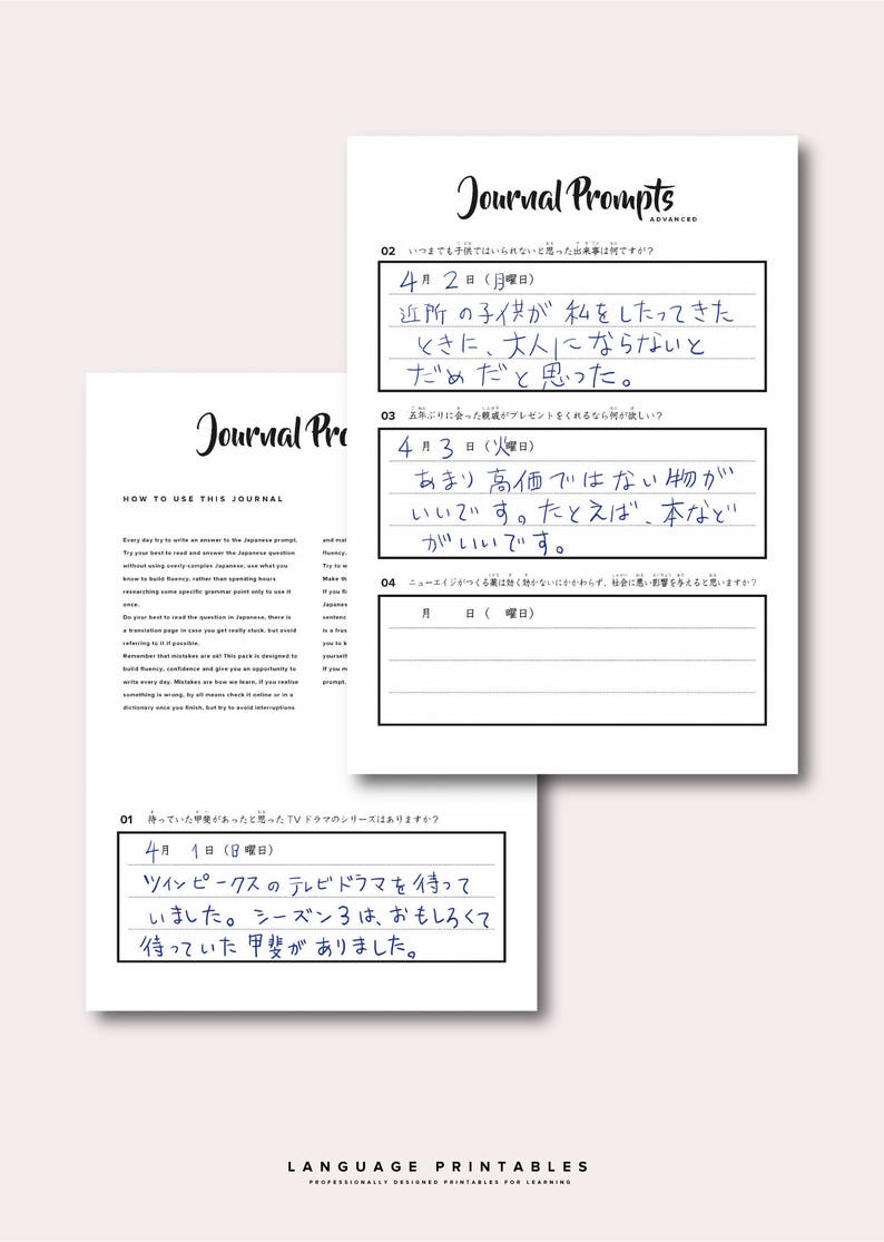 Japanese Journal Writing Beginners to Advanced Bundle 2 image 2