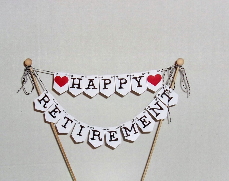 happy retirement cake topper decoration de fete de retraite etsy