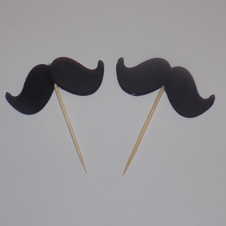 Mustache Cup Cake Toppers Party Decoration Birthday Mustache Etsy