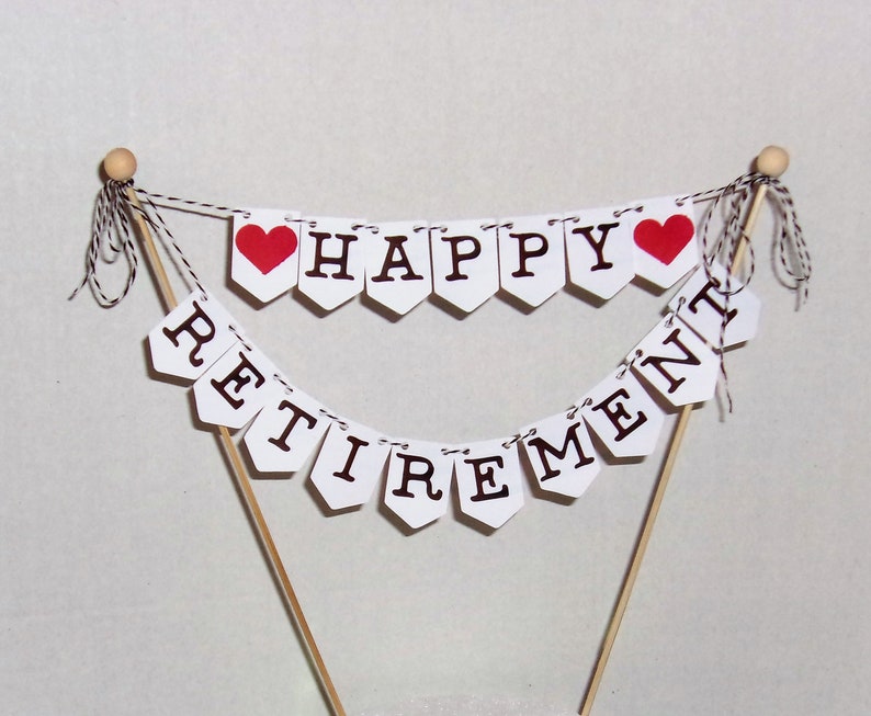 happy retirement cake topper retirement party decoration etsy