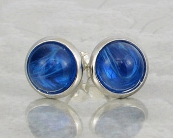 Pendientes pequeños "SeeElfe" piedras de vidrio azul