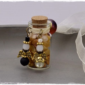 Lucky Charms Golden Wedding guardian angel 50 Anniversary guardian angel-pair of gemstone pendants image 1